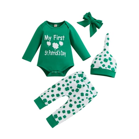 Imcute My 1st St. Patrick s Day Baby Boy Girl Outfits Long Sleeve Romper+Shamrock Pants+Hat+Headband
Imcute My 1st St. Patrick s Day Baby Boy Girl Outfits Long Sleeve Romper+Shamrock Pants+Hat+Headband