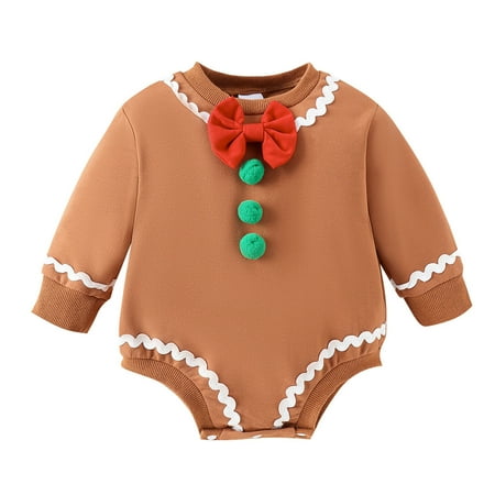 Rovga Clothes For Baby Girls Infant Christmas Long Sleeve Bowknot Cartoon Romper Newborn Fall Round Neck Bodysuit Retro Daily Wear Khaki 6-12 Months
Rovga Clothes For Baby Girls Infant Christmas Long Sleeve Bowknot Cartoon Romper Newborn Fall Round Neck Bodysuit Retro Daily Wear Khaki 6-12 Months