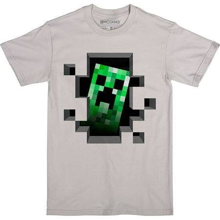 Minecraft Creeper Inside Juvy Tee-Juvy Medium (5/6)-Silver
