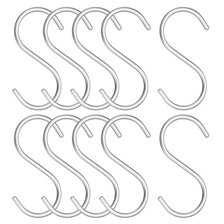 S Hooks 10 Pack 4.3 - Aluminum Alloy S-Shaped Hanger Hook S Hooks for Hanging Clothes Towels Scarf (Silver)
S Hooks 10 Pack 4.3 - Aluminum Alloy S-Shaped Hanger Hook S Hooks for Hanging Clothes Towels Scarf (Silver)