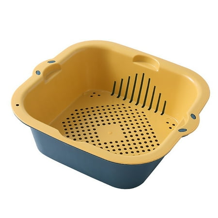 Fovien Colander Bowl Drain Basket Double Layered Drain Basin for Fruits Vegetables Cleaning Yellow
Fovien Colander Bowl Drain Basket Double Layered Drain Basin for Fruits Vegetables Cleaning Yellow