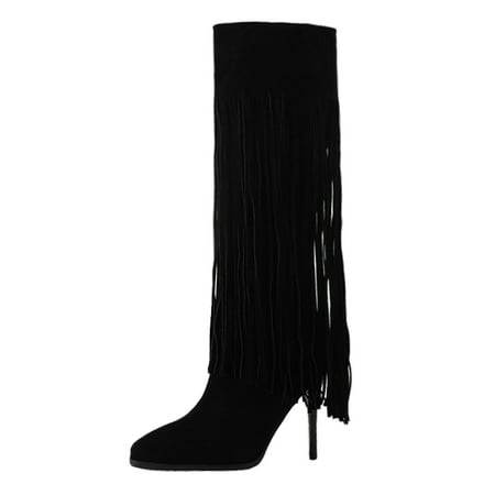 Street Casual Female Boots Womens Foreign Trade Large European And American Autumn And Winter Tassel Thin High Heel Side Zipper High Boots
Street Casual Female Boots Womens Foreign Trade Large European And American Autumn And Winter Tassel Thin High Heel Side Zipper High Boots