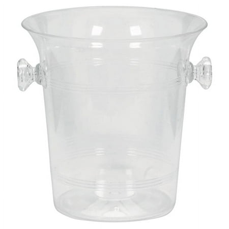 Amscan Ice Bucket With Knob Handles 8-1/2 Clear