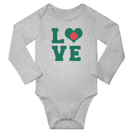 Love Bangladesh Heart Flag Baby Long Slevve Rompers Bodysuit (Gray 12-18 Months)
Love Bangladesh Heart Flag Baby Long Slevve Rompers Bodysuit (Gray 12-18 Months)