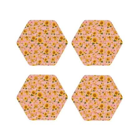 Junzan Plaid Sunflower Print Coasters for Drinks - Leather Coasters Set of 4 for Coffee Table for Housewarming/Kitchen/Bar/Decor-Hexagon
Junzan Plaid Sunflower Print Coasters for Drinks - Leather Coasters Set of 4 for Coffee Table for Housewarming/Kitchen/Bar/Decor-Hexagon