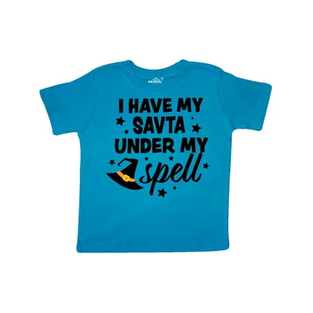 Inktastic I Have My Savta Under My Spell with Cute Witch Hat Gift Toddler Boy or Toddler Girl T-Shirt