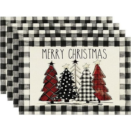 Buffalo Plaid Christmas Trees Placemats Set of 4 12x18 Inch Winter Table Mats for Outdoor Home Party Kitchen Dining Decor
Buffalo Plaid Christmas Trees Placemats Set of 4 12x18 Inch Winter Table Mats for Outdoor Home Party Kitchen Dining Decor