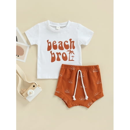 aturustex Newborn Infant Baby Boy Summer Casual Set Short Sleeve Crew Neck Letters Print Top Elastic Waist Drawstring Shorts Outfit
aturustex Newborn Infant Baby Boy Summer Casual Set Short Sleeve Crew Neck Letters Print Top Elastic Waist Drawstring Shorts Outfit