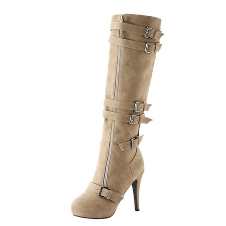 Women Autumn Winter New European American Style Side Zipper Round Head High Thin Heel Belt Buckle Boots
Women Autumn Winter New European American Style Side Zipper Round Head High Thin Heel Belt Buckle Boots