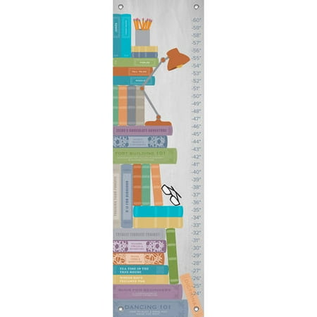 Oopsy Daisy - Stack of Books Growth Chart 12x42, Halfpence Design (Penny Luxe)