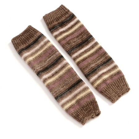 

Sofullue Women Winter Faux Wool Knit Leg Warmers Colorful Striped Jacquard Crochet Boot Cover Sleeves Snow Ski Knee High Socks