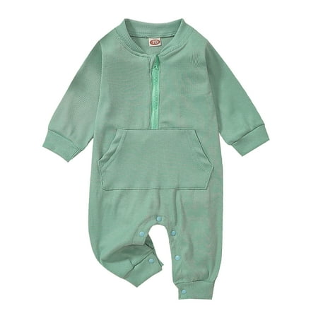 Boys Girls Long Sleeve Ribbed Zipper Romper Toddler Jumpsuit With Pocket Clothes New Born Girl Clothes
Boys Girls Long Sleeve Ribbed Zipper Romper Toddler Jumpsuit With Pocket Clothes New Born Girl Clothes