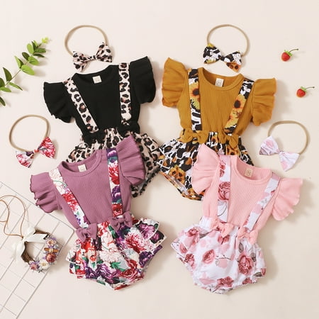 3pcs Baby Summer Clothing Newborn Infant Baby Girls Clothes Set Ruffle Short Sleeve Tops Leopard Flowers Shorts Clothes Outfits
3pcs Baby Summer Clothing Newborn Infant Baby Girls Clothes Set Ruffle Short Sleeve Tops Leopard Flowers Shorts Clothes Outfits