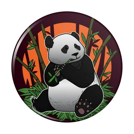 Giant Panda Bear Eating Bamboo Kitchen Refrigerator Locker Button Magnet