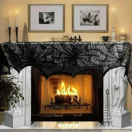 Spiderweb Fireplace Mantle Scarf Lace Fireplace Scarf Cover Door Curtain And Curtain for Home Decorition Halloween Party Supplies Black
Spiderweb Fireplace Mantle Scarf Lace Fireplace Scarf Cover Door Curtain And Curtain for Home Decorition Halloween Party Supplies Black
