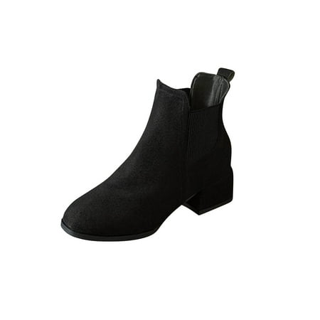 Paiwinds Boots for Women Women s Sleeve Mid Heel Thick Heel Low Tube Suede Casual Short Boots Black
Paiwinds Boots for Women Women s Sleeve Mid Heel Thick Heel Low Tube Suede Casual Short Boots Black