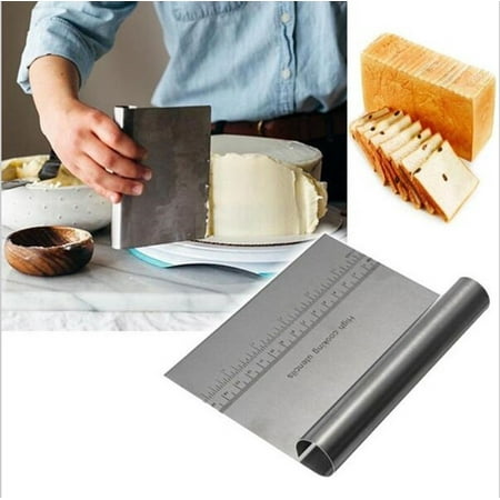 Stainless Steel Pizza Dough Scraper Cutter Kitchen Flour Pastry Cake Tool Gadge