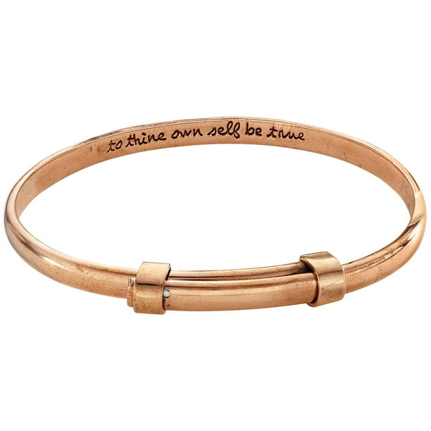 Women's To Thine Own Self Be True Engraved Copper Bangle Bracelet