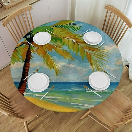 BCIIG Palm Tree Beach Scene Round Table Cover Stain Resistant Washable Indoor Outdoor Tablecloth Kitchen Dining Wedding Parties Table Cloth 100% Polyester Fiber 46-50
BCIIG Palm Tree Beach Scene Round Table Cover Stain Resistant Washable Indoor Outdoor Tablecloth Kitchen Dining Wedding Parties Table Cloth 100% Polyester Fiber 46-50