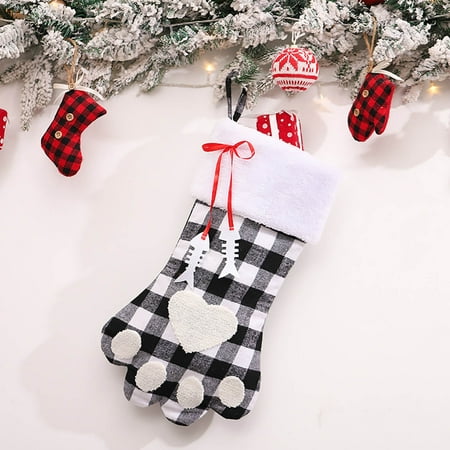 Christmas Savings Dvkptbk Christmas Dog Paw Socks Christmas Tree Gift Bag Candy Bag Decoration Pendant
