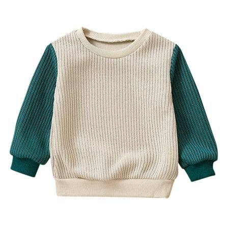 Toddler Boys Girls Long Sleeve Patchwork Pullover Tops Clothes Boy Active Set