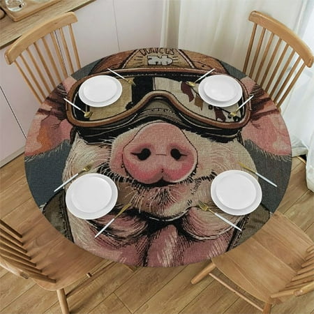 BCIIG Pilot Pig Round Table Cover Stain Resistant Washable for Indoor Outdoor Kitchen Dining Wedding Parties 100% Polyester with Elastic Edge Tablecloth 46 -50
BCIIG Pilot Pig Round Table Cover Stain Resistant Washable for Indoor Outdoor Kitchen Dining Wedding Parties 100% Polyester with Elastic Edge Tablecloth 46 -50