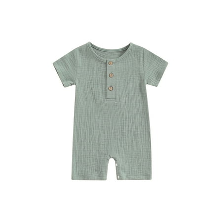 Newborn Baby Boy Girl Clothes Romper Round Neck Short Sleeve Button Down Solid Color Jumpsuit Bodysuit One Pieces Outfit
Newborn Baby Boy Girl Clothes Romper Round Neck Short Sleeve Button Down Solid Color Jumpsuit Bodysuit One Pieces Outfit