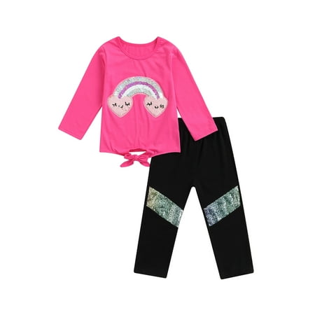 SAYOO 1-6 Years Toddler Kids Girls 2 Pieces Outfit Long Sleeve Heart Rainbow Patch Tops + Black Long Pants Girls Casual Set
SAYOO 1-6 Years Toddler Kids Girls 2 Pieces Outfit Long Sleeve Heart Rainbow Patch Tops + Black Long Pants Girls Casual Set
