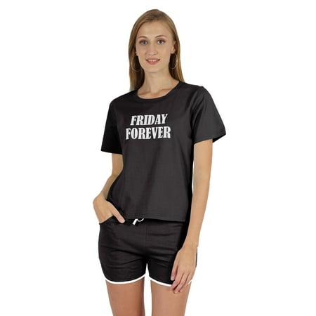 Inkmeso Graphic Printed Friday Forever Pajamas Nightwear Set For Women s Loungewear 
Inkmeso Graphic Printed Friday Forever Pajamas Nightwear Set For Women s Loungewear