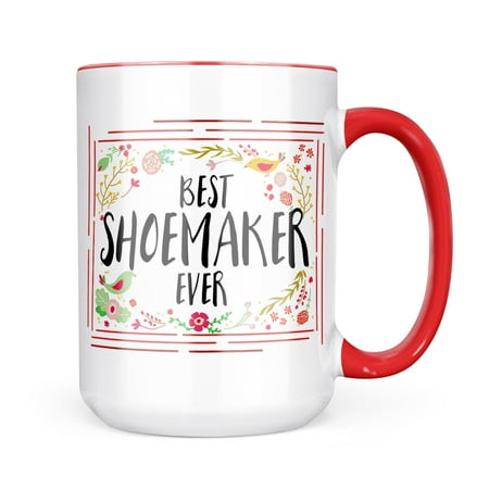 Neonblond Happy Floral Border Shoemaker Mug gift for Coffee Tea lovers