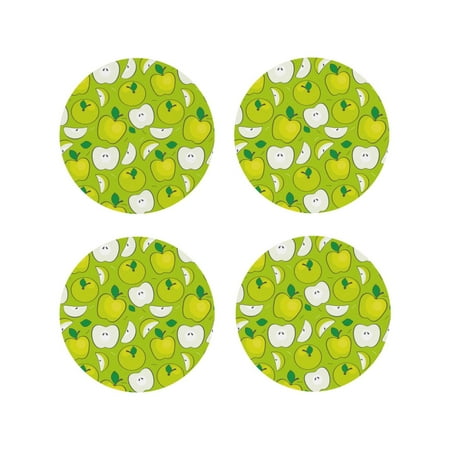 Lukts Green Apple Print Leather Drinks Coasters Set of 4 Suitable or Drinks Furniture Protection and Easy Clean up-Round Shape
Lukts Green Apple Print Leather Drinks Coasters Set of 4 Suitable or Drinks Furniture Protection and Easy Clean up-Round Shape