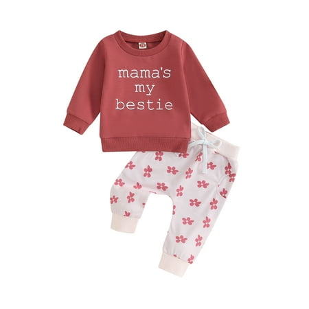 Bslissey Toddler Baby Girls Pants Set Long Sleeve Letter Print Sweatshirt + Floral Print Pants 2Pcs Casual Outfits Infant Cute Daily Clothes 6M 12M 18M 24M 3T
Bslissey Toddler Baby Girls Pants Set Long Sleeve Letter Print Sweatshirt + Floral Print Pants 2Pcs Casual Outfits Infant Cute Daily Clothes 6M 12M 18M 24M 3T