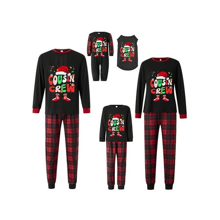 Frobukio Christmas Family Matching Pajamas Set Letter Santa Hat Print Tops Plaid Pants Sleepwear Homewear PJs
Frobukio Christmas Family Matching Pajamas Set Letter Santa Hat Print Tops Plaid Pants Sleepwear Homewear PJs