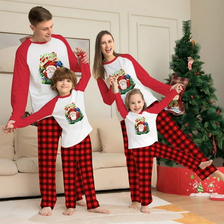 LINMOUA Ladies Christmas Parent-Child Suit Round Neck Long Sleeve Plaid Christmas Homewear Suit Red
LINMOUA Ladies Christmas Parent-Child Suit Round Neck Long Sleeve Plaid Christmas Homewear Suit Red