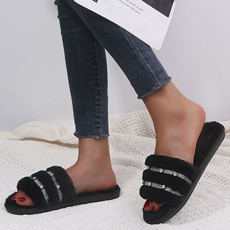 Tangnade House Slippers for Women Fashion Rhinestone Decoration Casual Flat-Bottomed Plush Cotton Slippers
Tangnade House Slippers for Women Fashion Rhinestone Decoration Casual Flat-Bottomed Plush Cotton Slippers