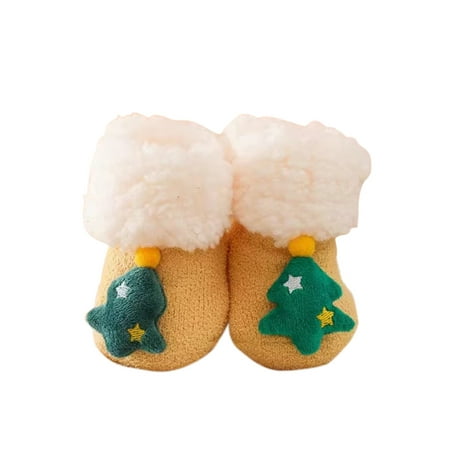 Amuver Baby Christmas Floor Socks Non-Slip Stocking for Little Boys Girls