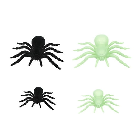 4pcs Halloween Plastic Spiders Mini Realistic Spiders Halloween Prank Props