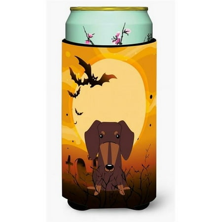 Halloween Dachshund Chocolate Tall Boy Beverage Insulator Hugger