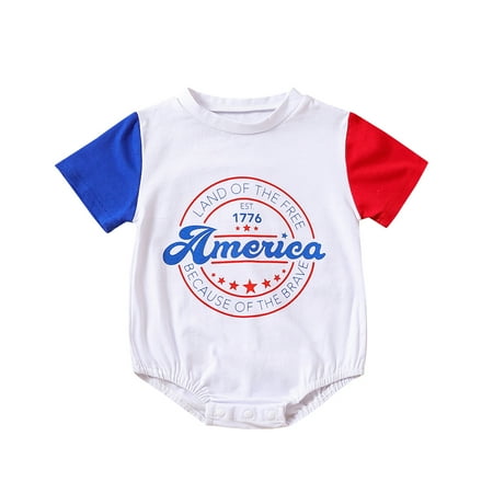 Kids Girls Bodysuit Independence Day Letters Printed Short Sleeve Cute Kids Baby Clothes Spring Summer Soft Rompers Jumpsuits
Kids Girls Bodysuit Independence Day Letters Printed Short Sleeve Cute Kids Baby Clothes Spring Summer Soft Rompers Jumpsuits