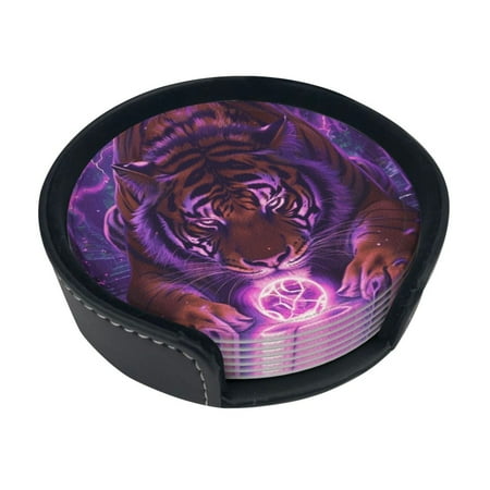 Animal art painting Print Coaster Round Leather Coasters with Storage Box for Wine Mugs Cold Drinks and Cups Tabletop
Animal art painting Print Coaster Round Leather Coasters with Storage Box for Wine Mugs Cold Drinks and Cups Tabletop