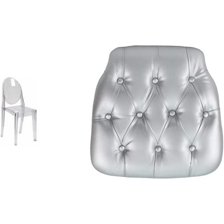 YELROL Ghost Side Chair in Transparent Crystal & Hard Silver Tufted Vinyl Chiavari Chair Cushion
YELROL Ghost Side Chair in Transparent Crystal & Hard Silver Tufted Vinyl Chiavari Chair Cushion