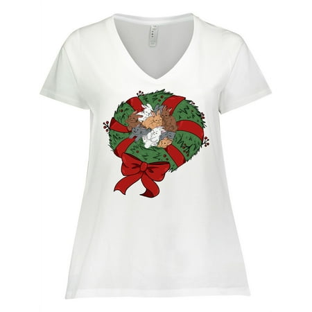 Inktastic Christmas Wreath Filled with Cute Bunnies and Red Bow Women s Plus Size V-Neck
Inktastic Christmas Wreath Filled with Cute Bunnies and Red Bow Women s Plus Size V-Neck