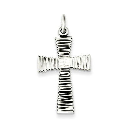 Sterling Silver Engravable Antiqued Cross Pendant