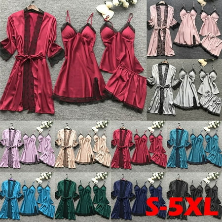 Pajamas For Women Plus Size Lingerie Women Silk Lace Robe Dress Babydoll Sleepwear Nightdress Pajamas Set Lingerie for Women Clearance
Pajamas For Women Plus Size Lingerie Women Silk Lace Robe Dress Babydoll Sleepwear Nightdress Pajamas Set Lingerie for Women Clearance
