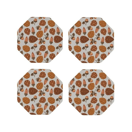 Honeii Pinecone Autumn Pattern Print Leather Coaster Set of 4 Ideal for Safeguarding Your Furniture from Drinks Spills and Effortless Cleanup-Octagon
Honeii Pinecone Autumn Pattern Print Leather Coaster Set of 4 Ideal for Safeguarding Your Furniture from Drinks Spills and Effortless Cleanup-Octagon