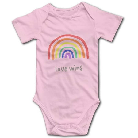 LGBTQA Pride Love Wins Infant Short Sleeve Bodysuits Jumpsuit Pink 
LGBTQA Pride Love Wins Infant Short Sleeve Bodysuits Jumpsuit Pink