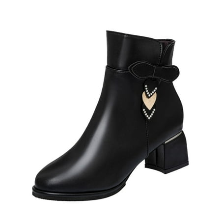 Womens Dress Boots Fashion Rhinestones Round Toe Ankle Boots Faux Leather Side Zipper Chunky Block Heel Booties
Womens Dress Boots Fashion Rhinestones Round Toe Ankle Boots Faux Leather Side Zipper Chunky Block Heel Booties