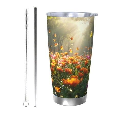 Gaeub Butterflies In Flower Field Print 20-Ounce Stainless Steel Car Cup Tumblers Cups with Lids and Straw Coffee Cups for Adults Kids Home Car Office School Travel Party-Straw Two-piece Set
Gaeub Butterflies In Flower Field Print 20-Ounce Stainless Steel Car Cup Tumblers Cups with Lids and Straw Coffee Cups for Adults Kids Home Car Office School Travel Party-Straw Two-piece Set