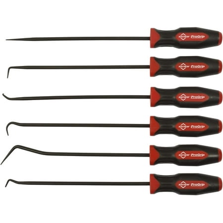Tools 13095 ProGrip 6-Piece Long Pick Set Black Oxide Finish