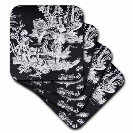 3dRose French Toille Soft Coasters set of 8